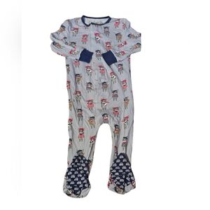 Magnetic Me Gray and Red Footie Pajama Dogs 12-18 Months